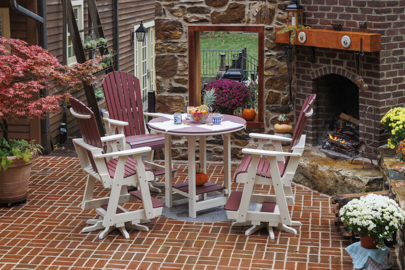 Amish Poly Furniture Fan Back Pub Chairs with Dining Table